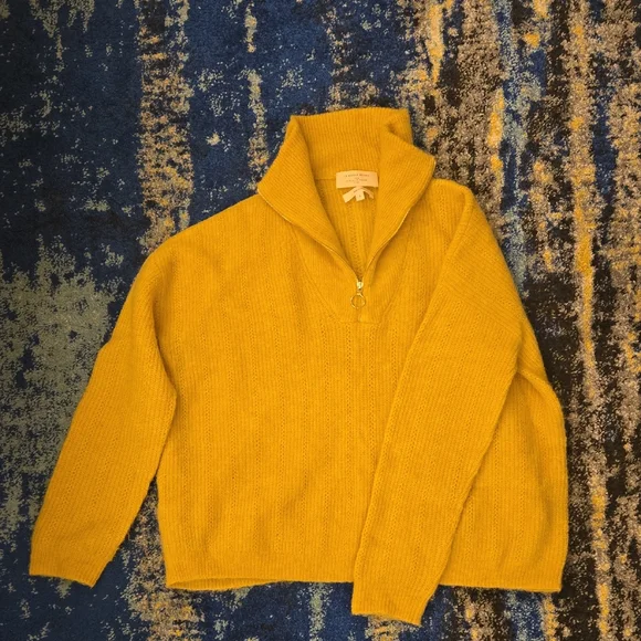 *Moving Sale*: Sezane Mustard Alpaca Wool Yellow Half-Zip Jumper Size S - Picture 4 of 11
